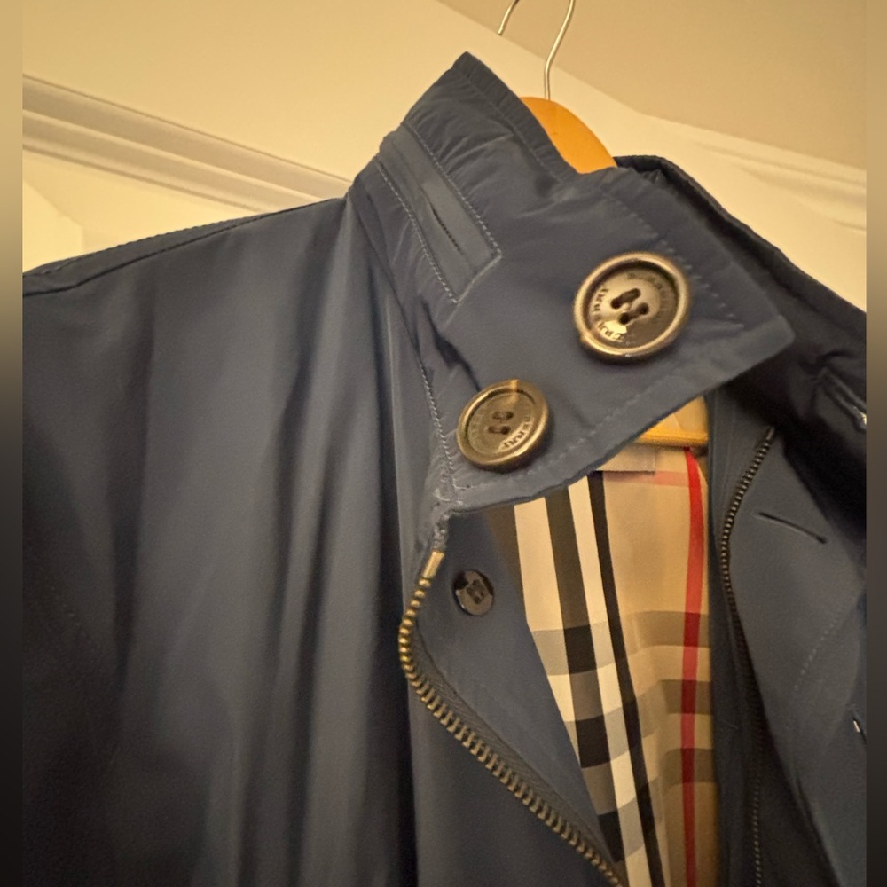 Burberry Brit Men’s Blue Hooded Car Coat – Size M – Like New - Picture 3 of 7